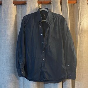 Stylish Navy Casual Button Down Shirt